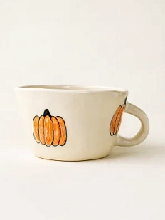 Чашка для чая ручной работы Тыковки, керамика, 250 мл