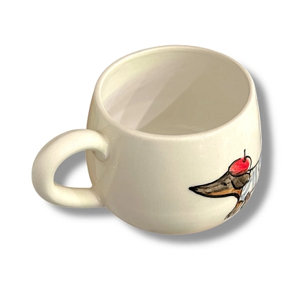 Кружка ручной работы НАДО ЖЕ Такса, керамика, 300 мл, фото 3.