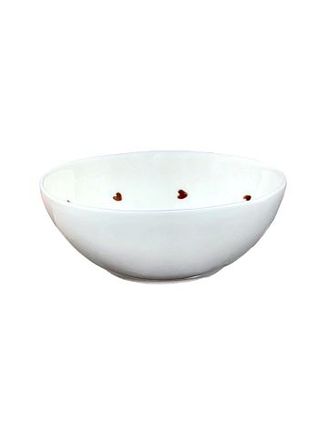 Пиала ручной работы Ким керамика с росписью внутри Лисёнок в жабо, белая, фарфор, 10 см, фото 2.