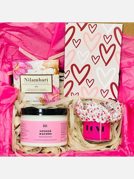 Подарочный набор на 14 февраля с косметикой для тела, фото 1.