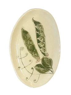 Овальное блюдце Августа «Горох», керамика