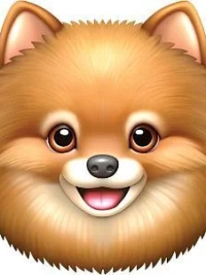 3D Стикер на телефон с собакой, померанский шпиц, объёмный