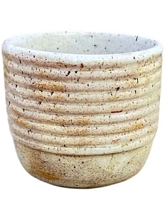 Стакан ручной работы, рельефный, бежевый