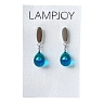 Серьги Лампджой «Капли», стекло, синий, превью фото 1