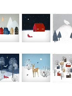 Набор квадратных сканди открыток №5, 6 шт.