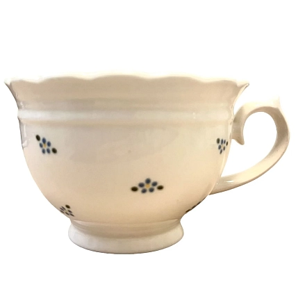 Чайная пара ручной работы Slowday Ceramics в голубой цветочек «Винтаж», полуфарфор, 250 мл, фото 2.