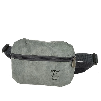 Поясная сумка Ranzel Bags «Dirox Gray», тайвек, серая, фото 1.