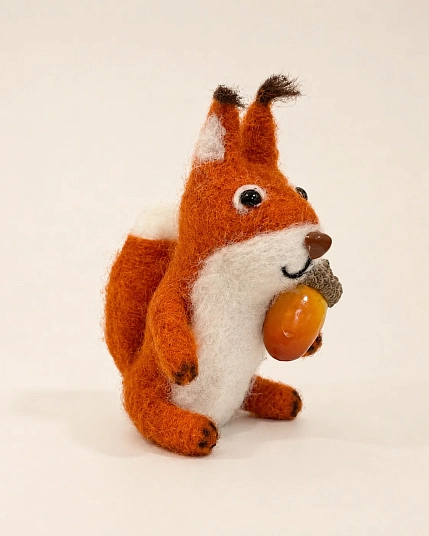 Валяная игрушка Северяшка «Белочка», шерсть, фото 3.