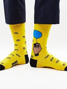Носки «Подозрительные пчёлы», р-р 38-41, жёлтые
