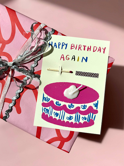 Открытка-свечка «Happy birthday again», Вьюнчик, А6, фото 4.