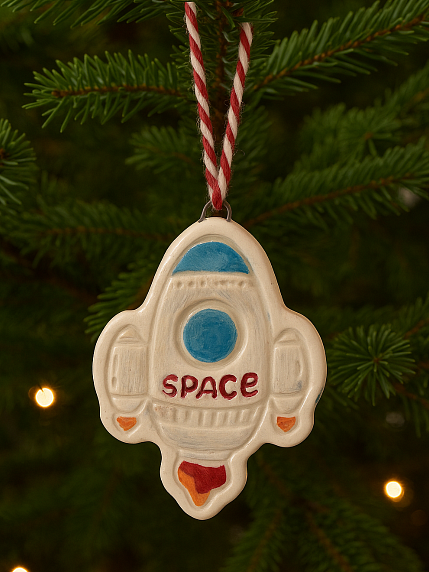 Игрушка на ёлку «Ракета», керамика, фото 4.