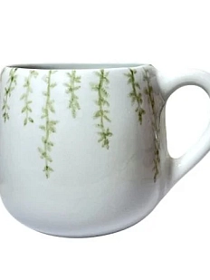 Кружка ручной работы Катя Вебер «Веточки», белая, полуфарфор, 350 мл
