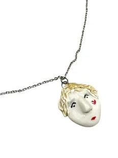 Подвеска ручной работы Мария Гордеева «Лицо», на цепочке, керамика