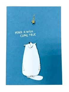 Открытка ВОЕ с деревянными элементами «Make a wish come true», открывающаяся