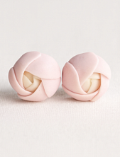 Серьги-гвоздики «Ранункулюс», полимерная глина