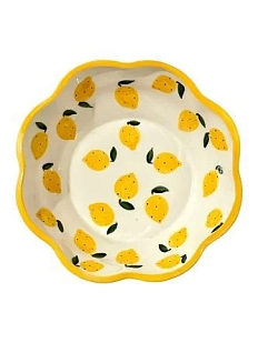 Пиала ручной работы Slowday Ceramics «Лимоны», полуфарфор, 14 см