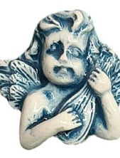 Брошь ручной работы Elizabeth Madar Ангел, зелёная, керамика