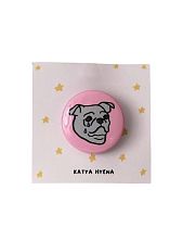 Закатной значок «Мопс», розовый, металл, 25 мм