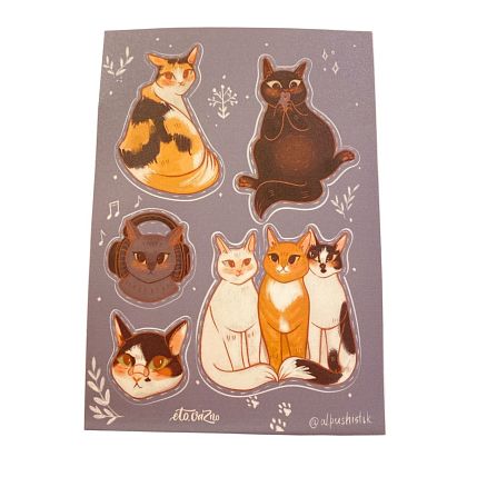 Стикерпак «Коты», А6, фото 1.