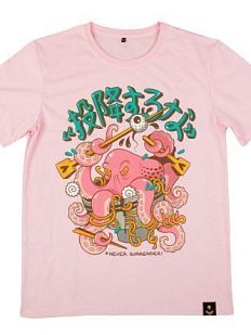 Футболка Barking store «Never surrender», М жен., розовый
