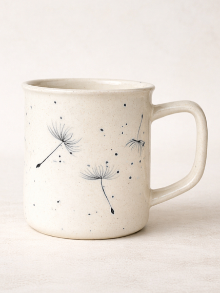 Кружка ручной работы Верба керамика «Одуванчики», цилиндр, керамика, 450 мл, фото 1.