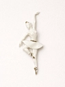Брошь ручной работы Фарфор Булыгина «Балерина Па №1», бело-серебристая, превью фото 2