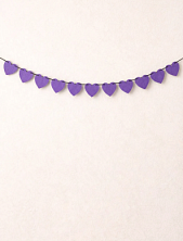 Бумажная гирлянда Магия букв «Сердечки», фиолетовая, картон, 240 г/м²