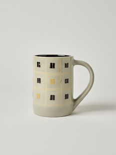 Кружка ручной работы «Панелька», серая, керамика, 250 мл