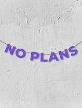 Бумажная гирлянда из букв Магия букв «No plans», фиолетовая, картон, 240 г/м²