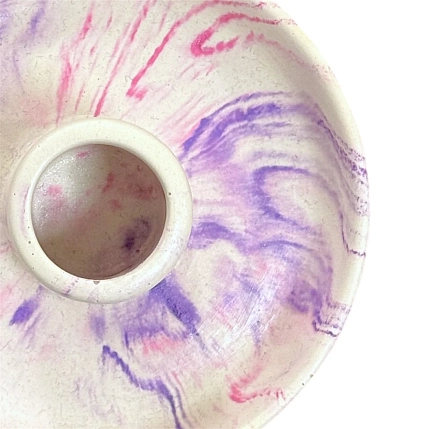 Подсвечник круглый, фиолетово-розовый, фото 3.