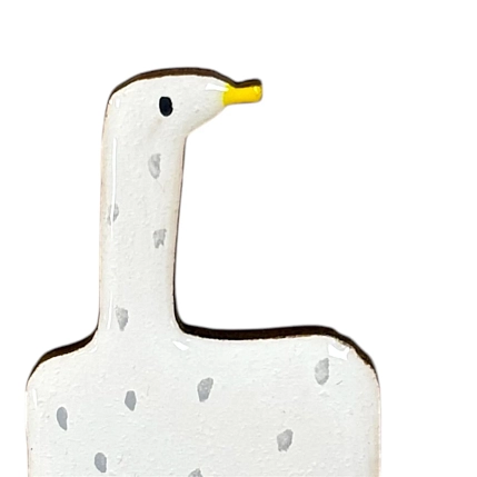 Брошь ручной работы «Гусь», белая, дерево, фото 2.