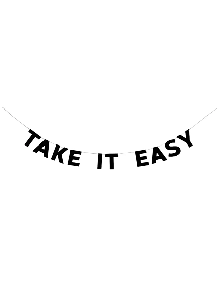 Бумажная гирлянда из букв Tak.sebe.prazdnik «TAKE IT EASY», чёрная, картон, 240 г/м², фото 1.