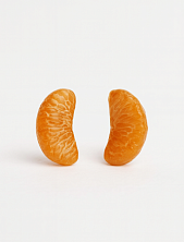 Серьги-гвоздики «Дольки мандарина», полимерная глина