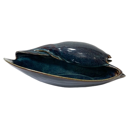 Тарелка ручной работы Ракушка Умбрикатус VELES «Полночь Волшебства», фарфор, фото 1.