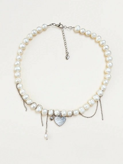 Чокер ручной работы «Inspire», речной жемчуг, родированная латунь, фото 2.