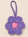 Вязаный обвес Новика «Цветок», фиолетовый, 10 см, превью фото 1
