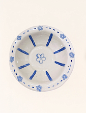 Тарелка - шляпа ручной работы "Цветочки", керамика, 18 см