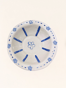 Тарелка - шляпа ручной работы "Цветочки", керамика, 18 см