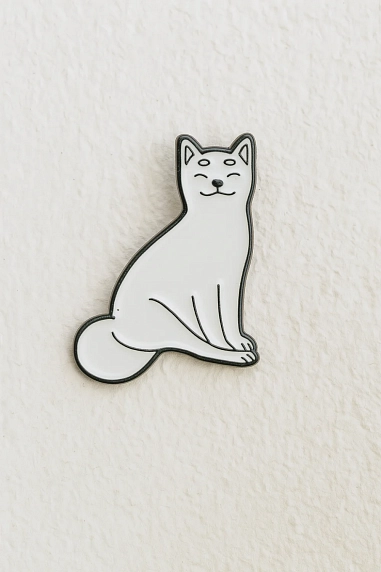 Металлический значок DARI DARI «Белая сиба-ину», 20 мм, фото 1.