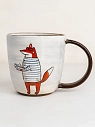 Кружка ручной работы Ким керамика с росписью Лис с бумажным корабликом, керамика, 450 мл, превью фото 1