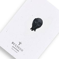 Брошь ручной работы Bulygin «Мунк», чёрная, фарфор