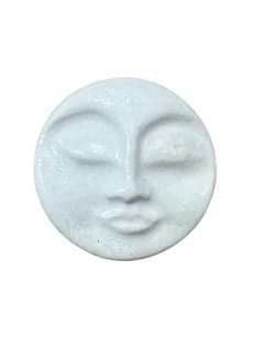 Брошь ручной работы КерамЕлКа «Лицо», белая, керамика