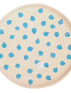 Тарелка ручной работы Малёма с росписью «Голубика», керамика, 16,5 см