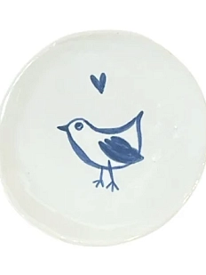 Блюдце Августа с птичкой, 7-8 см