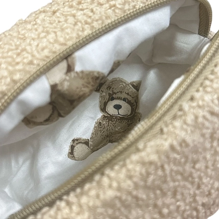 Косметичка ручной работы АМИ (Ami lé sac) «Bebesss», коричневая, барашек, фото 3.