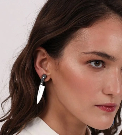 Серьги-гвоздики Monolama «Ножи» малые, оргстекло, фото 3.