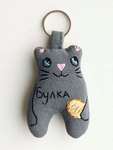 Брелок «Кот с булкой»