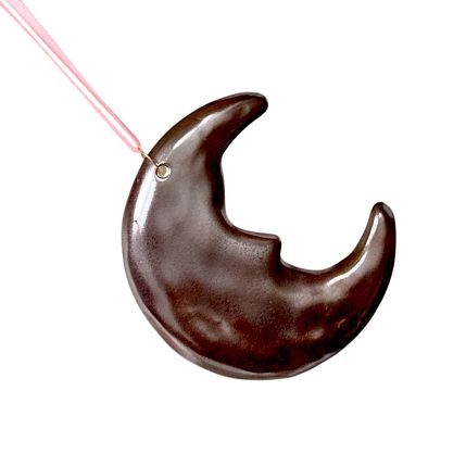 Ёлочная игрушка ручной работы «Полумесяц», коричневый, 9 см, фото 2.