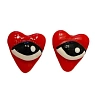 Серёжки-гвоздики Радость Рядом «Сердечки с глазами», полимерная глина, красные, превью фото 1