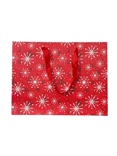 Пакет подарочный «Снежинки и звёзды»